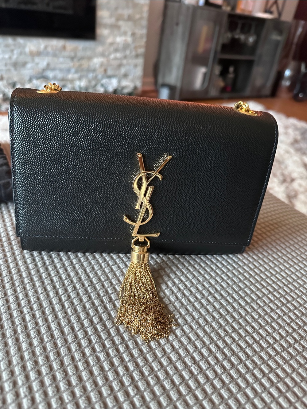 YSL Black Leather Monogram Chain Tassel Shoulder Bag-Never Used!!! - Picture 6 of 7